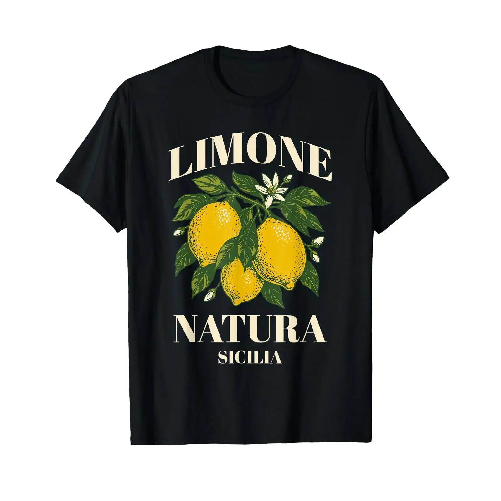 Camiseta Limone Natura Sicily Italy Lemon Design Fruit Tree, camiseta vintage lavada, top de moda versátil para uso diario, gráfico