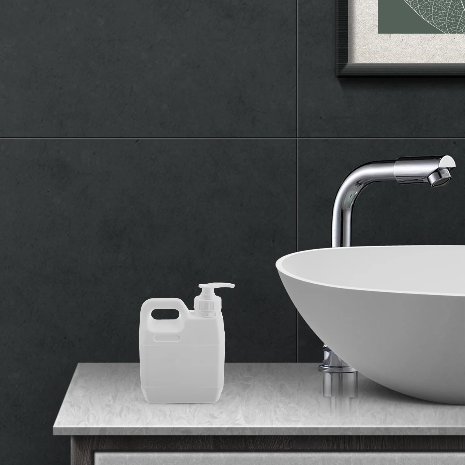 

Heavy-Duty Plastic Refillable Shampoo Pump Dispenser White Storage Container Large Capacity Shower Gel Bucket for Bathroom