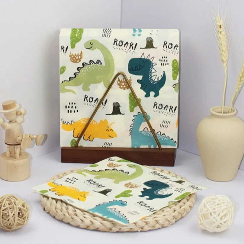 10/20 قطعة 33 سنتيمتر 2Layer حفلة عيد ميلاد المناديل ديناصور موضوع المناديل الزخرفية اللوحة الزخرفية ورقة DIY Decoupage ورقة