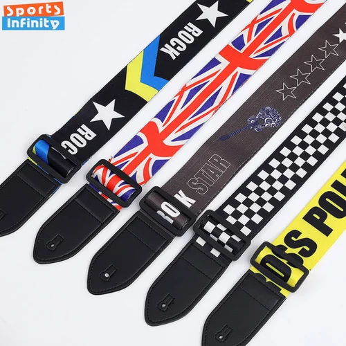 Correa de guitarra acústica de madera Folk, correa de hombro para ukelele, bajo eléctrico, impresión personalizada, accesorios de guitarra para Reino Unido, 1 unidad