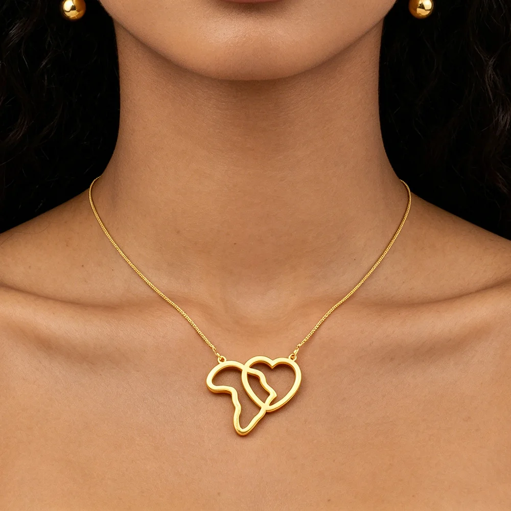 Bohemian Fashion Italienische Damen Schmuckset Süße Herz Ohrringe Kleiner Anhänger Mädchen Halskette Weihnachtsgeschenk – Detail 4
