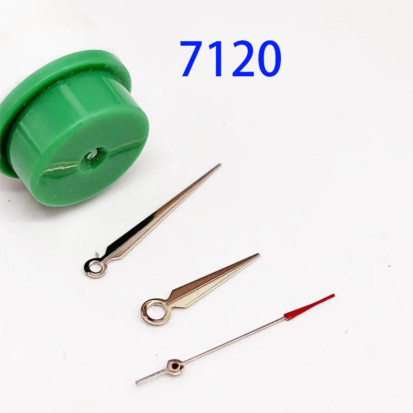 Silvery Watch Hands Set for 7120 Movement - Non-Luminous Hour Minute Second Three-Needle Pointer Watch Accessories