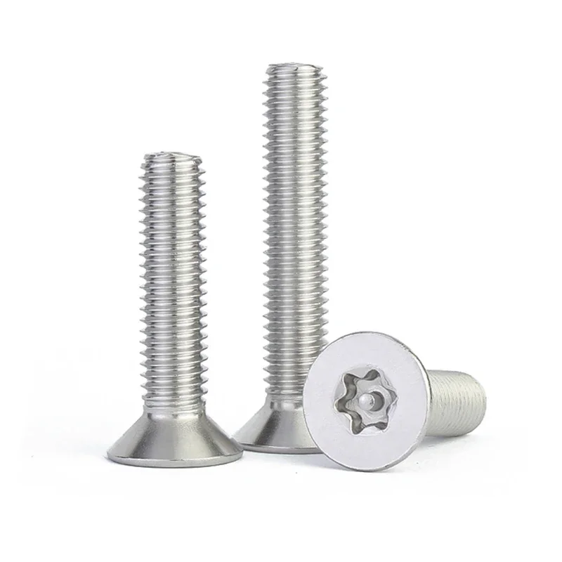 M1.4 M1.6 M2 M2.5 M3 M4 M5 -M12 304 A2-70 Stainless Steel GB2673 Six-Lobe Torx Flat Countersunk Head Screw Machine Security Bolt