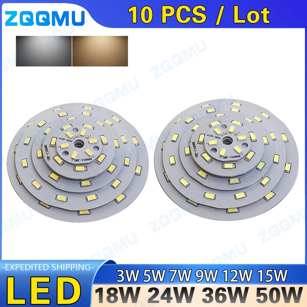 painel de led smd para teto placa branca do pwb lampada 3w 5w 7w 9w 12w 15w 18w 20w 24w 36w smd5730 5630 10 pecas 01