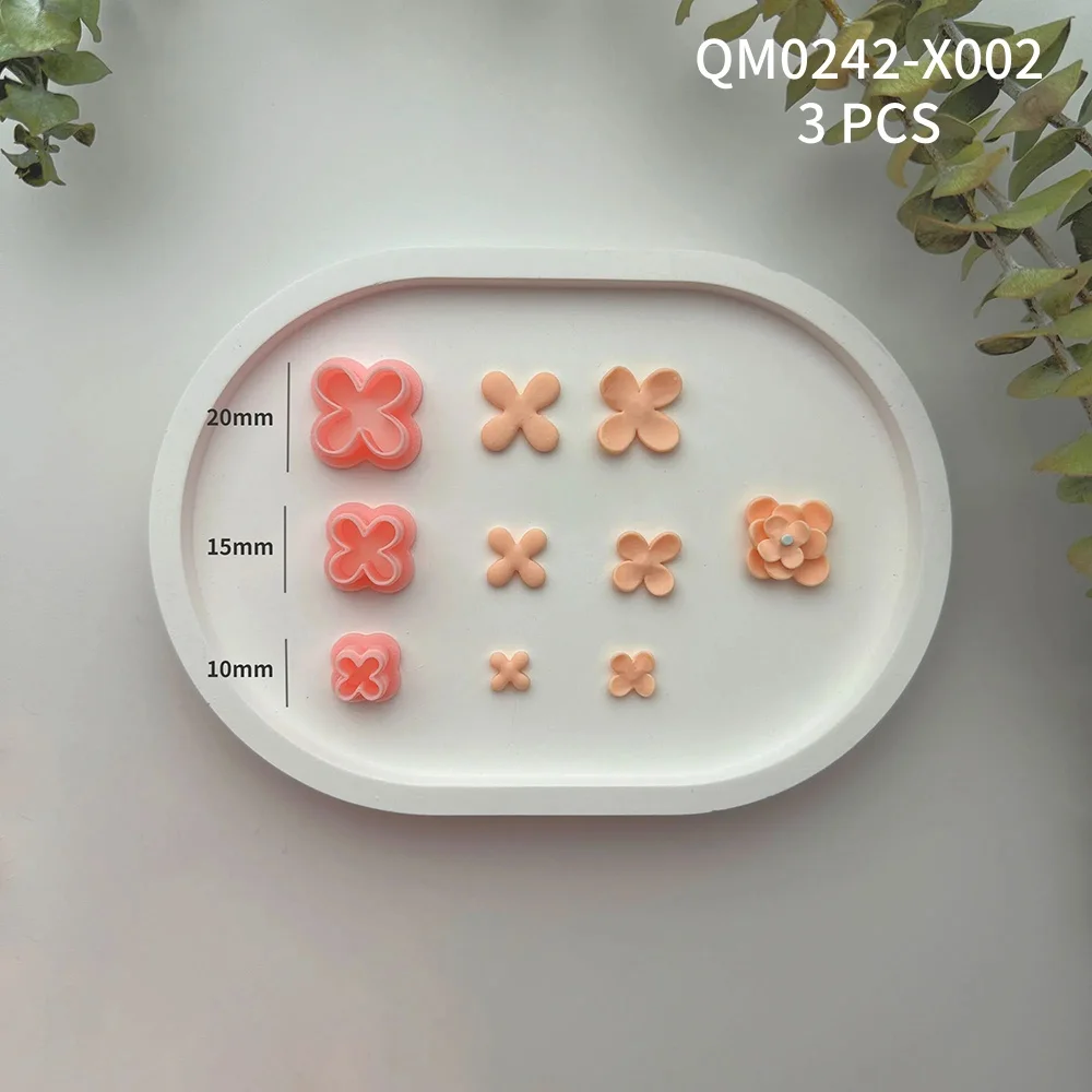 3Pcs/Set Mini Size Flower Petal Leaf Polymer Clay Cutters Cutting Molds For DIY Plants Decoration Earrings Jewelry Making Tools view 5