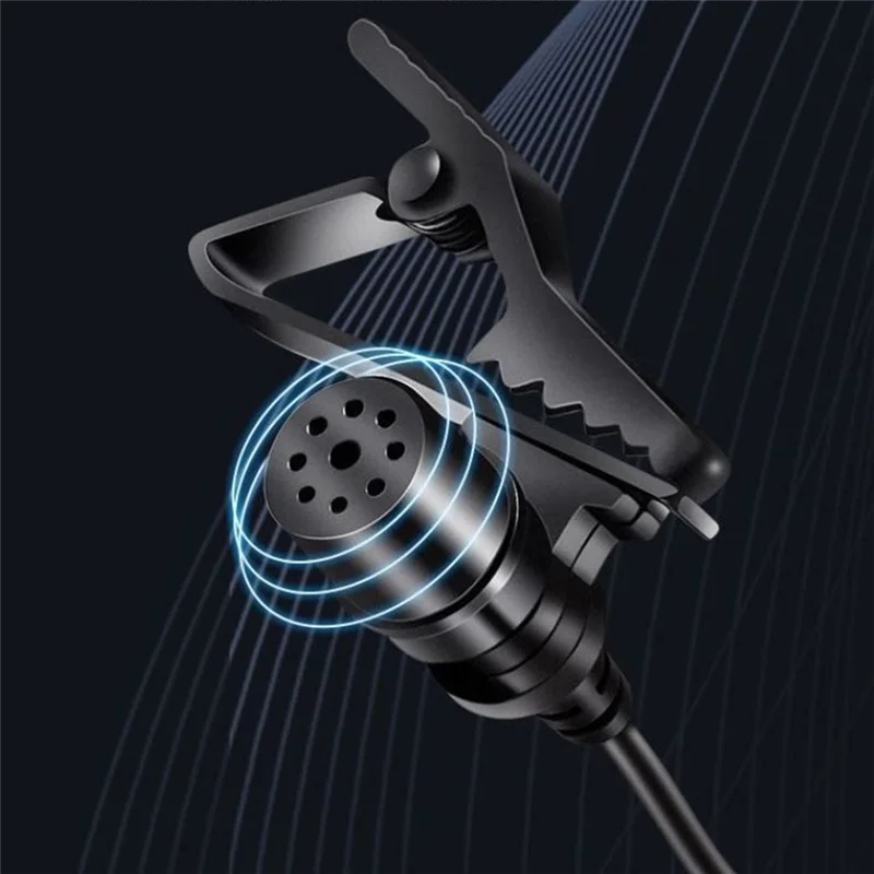 ميكروفون Lavalier للهاتف الخلوي، بطاقة صوت فيديو حية، كاميرا تسجيل مقابلة، ميكروفون للحد من الضوضاء، صناعة متقنة E