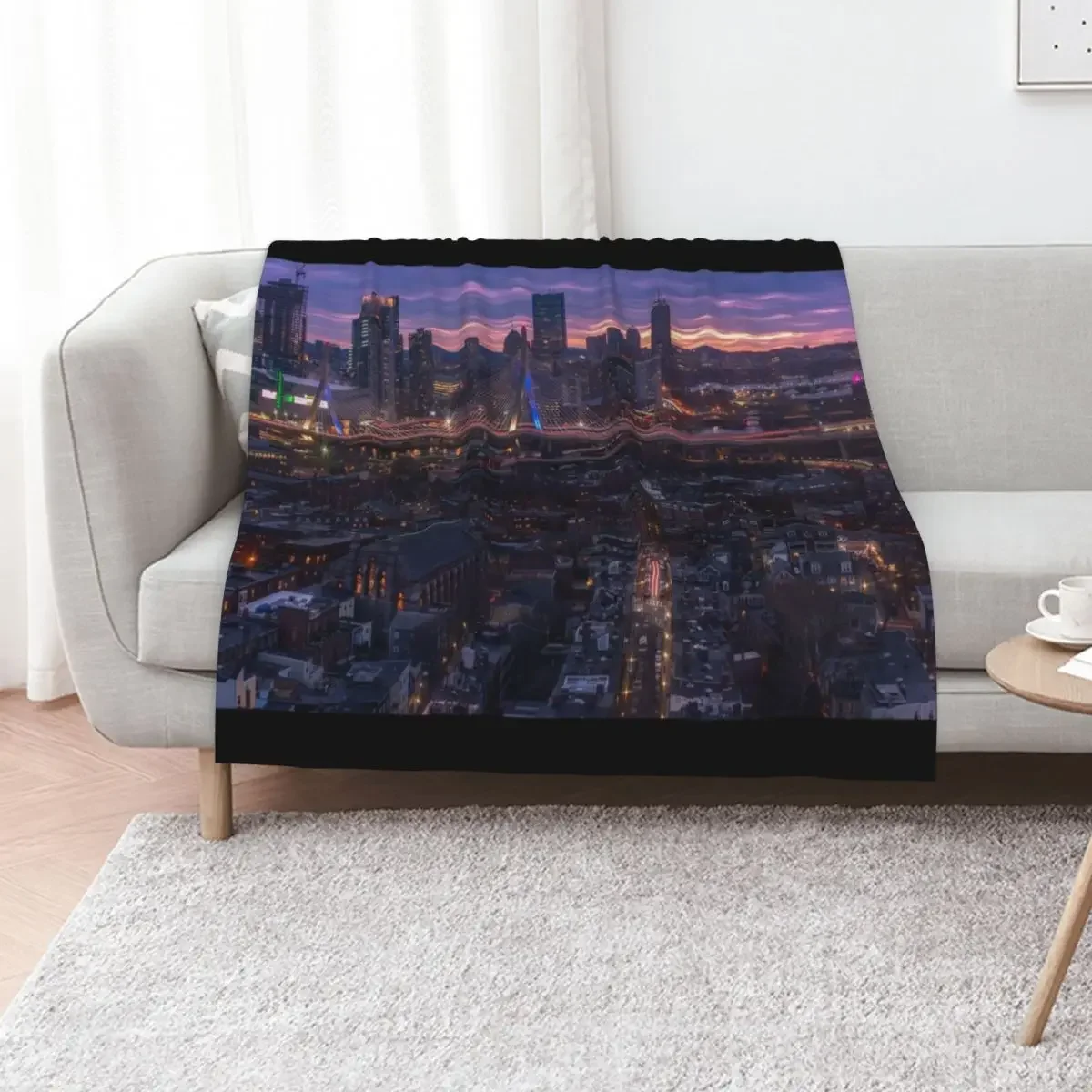 

Charlestown sunset, Boston Throw Blanket Comforter Beach sofa bed Decorative Sofa Blankets