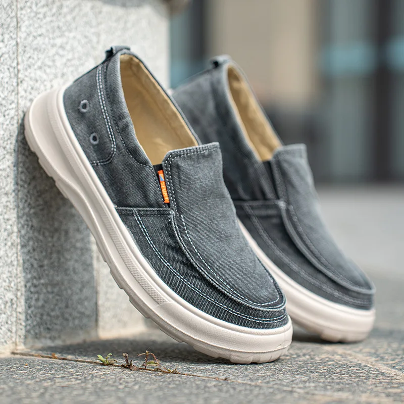 Zapatos Casuales de Lona para Hombre, Transpirables, Resistentes al Desgaste, con Suela Plana y Ligera, Mocasines de Suela Suave para Primavera, Verano y Otoño