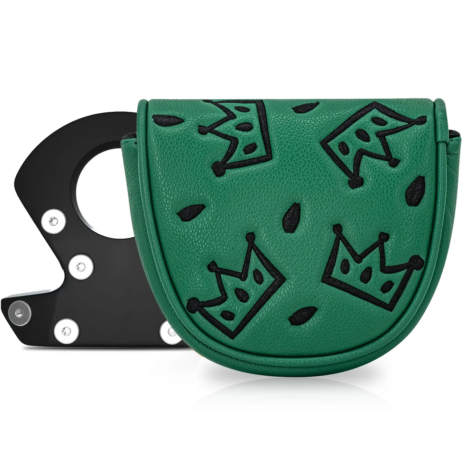 

1pc Cheese Crown Style Club Head Cover, Golf Putter Club Head Cover, Half Circle Putter Head Cover, Club Head Cover - PU