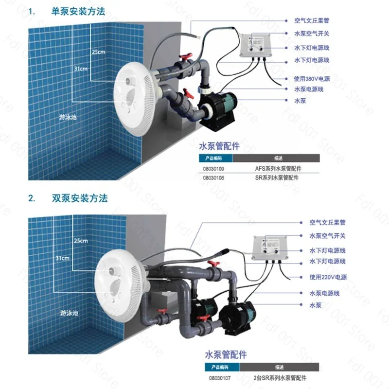 2026 Swimming pool Infinity pool Surfing equipment, whitewater nozzle water pump combination swimming pool countercurrent