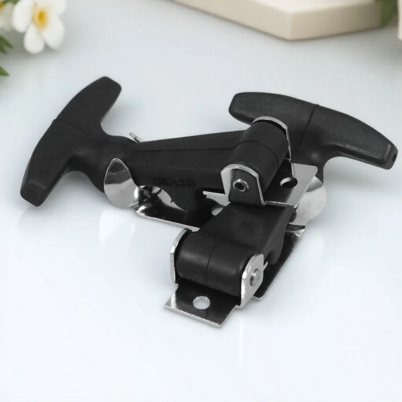 

2Pcs Rubber Engine Hood Lock Latch Stainless Steel T-Handle Hatch Latches Flexible Durable Toolbox Hasps Replacement