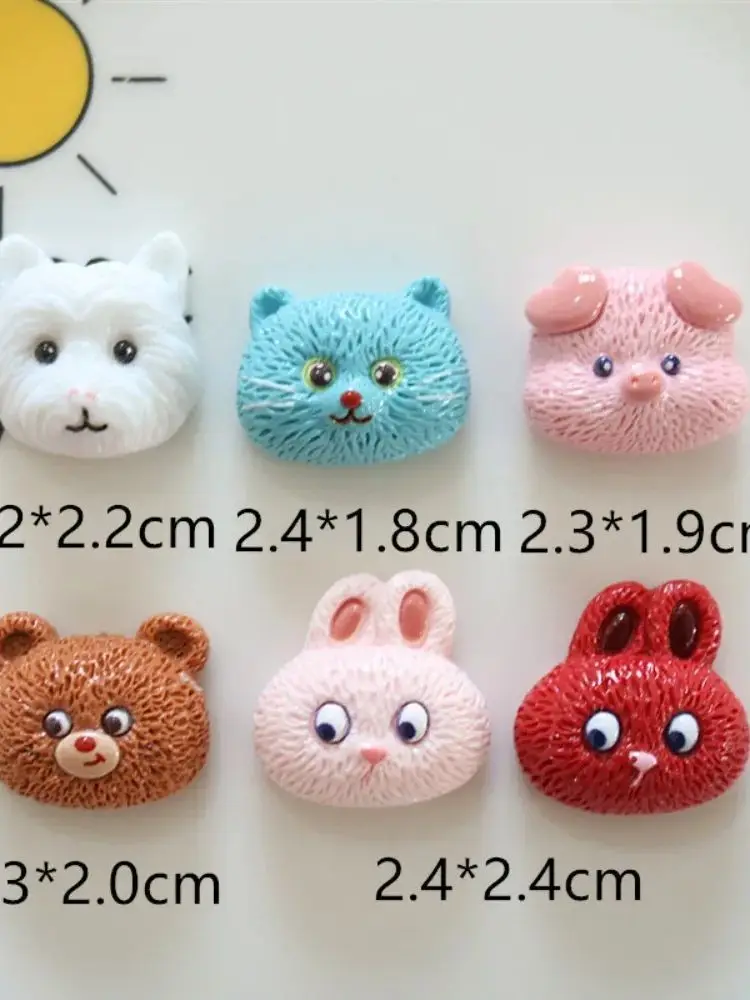 10 pièces de mini-breloques en résine kawaii, animaux de dessin animé, pour slime, cabochons, embellissements pour bricolage, artisanat, décoration de la maison