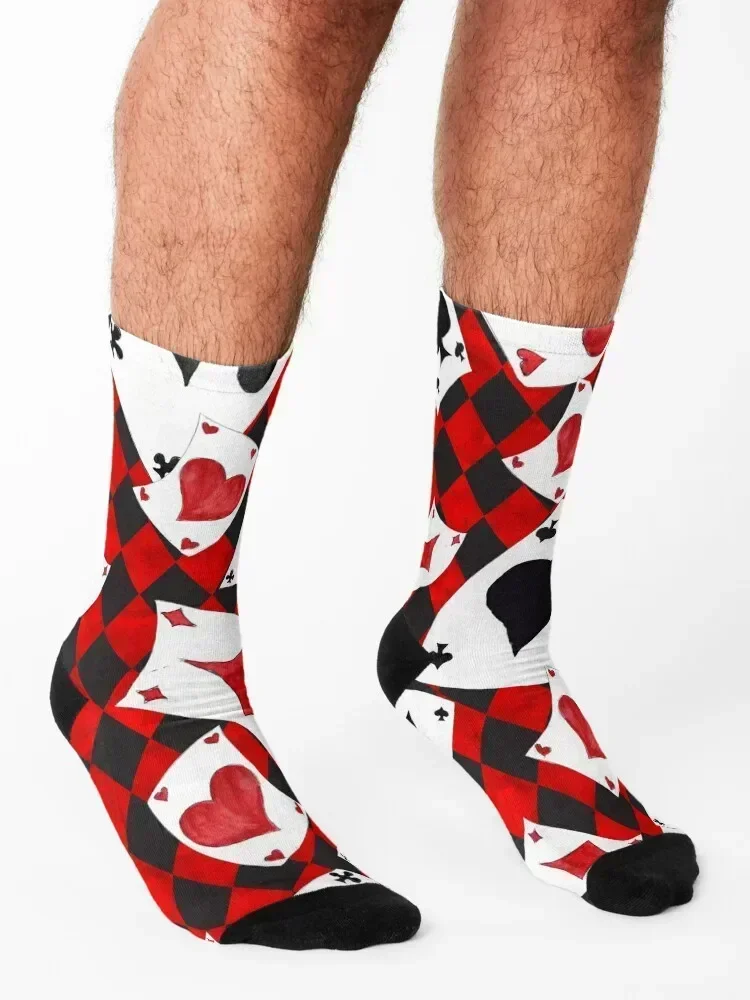 Playing Cards Pattern Socks cycling gym Heating sock Wholesale Socks Woman Men's