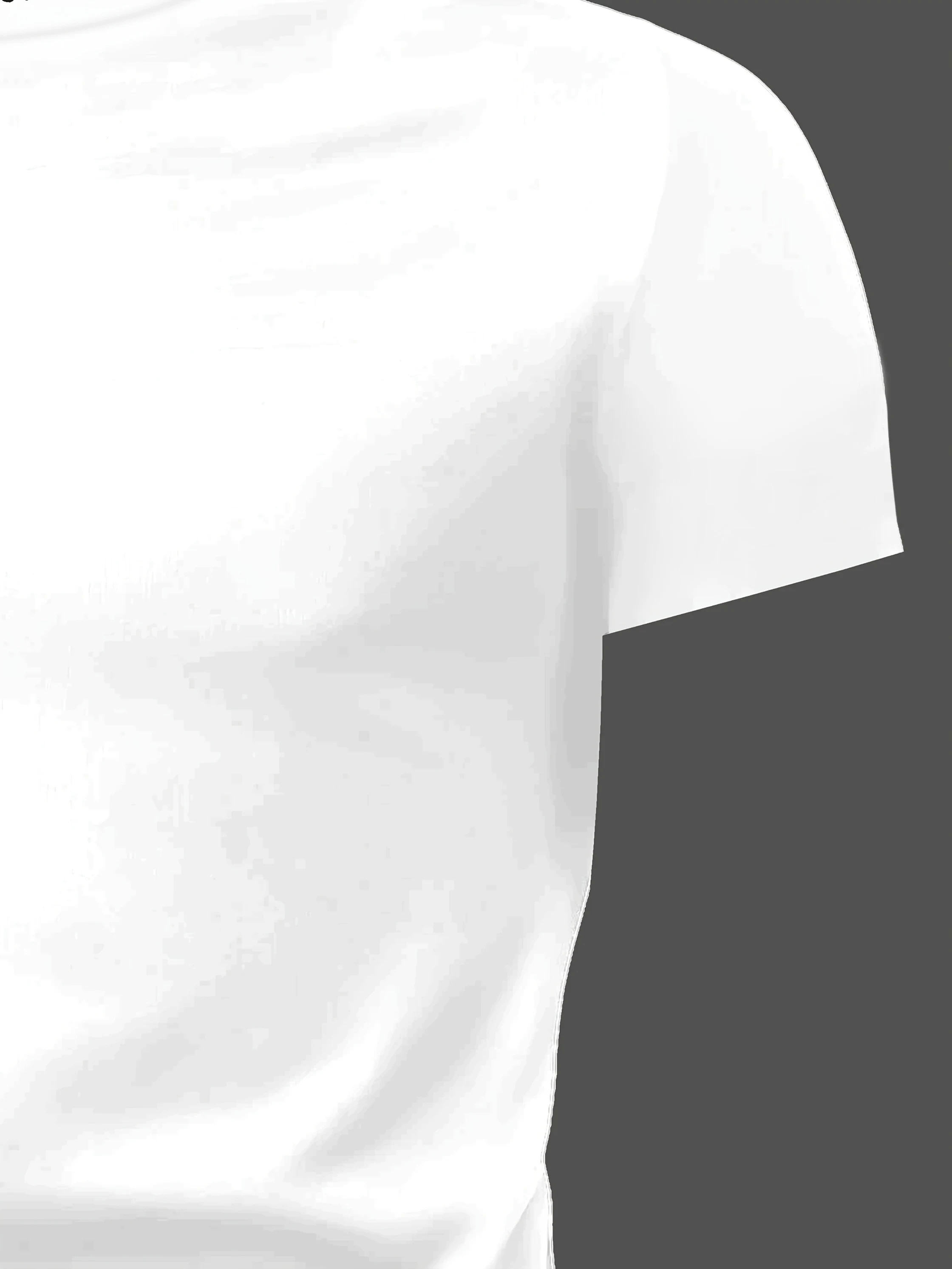 Herren-T-Shirt mit halbem Stehkragen, bedruckt, kurzärmelig, weiß, lässiges Basic-Oberteil – Detail 3