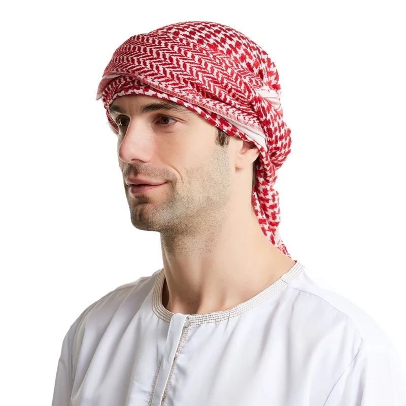 Men Large Arab Shemagh Headscarf Women Cotton Keffiyeh Scarf Outdoor Tactical Desert Dustproof Neckerchief Shawl Daily Wear