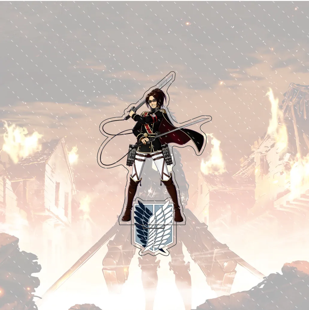 أنيمي هجوم على تيتان 15 سنتيمتر الاكريليك الدائمة إرين ميكاسا ليفي إروين أرمين عمل أرقام نموذج سطح المكتب الديكور حامل هدية #6