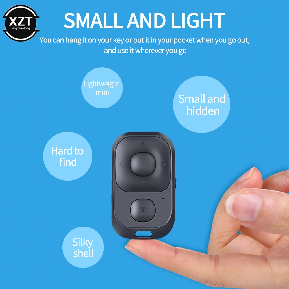 Mini Wireless Selfie Remote Control Bluetooth-compatible Shutter Release Button Camera Phone Self-timer Page Turning Controller