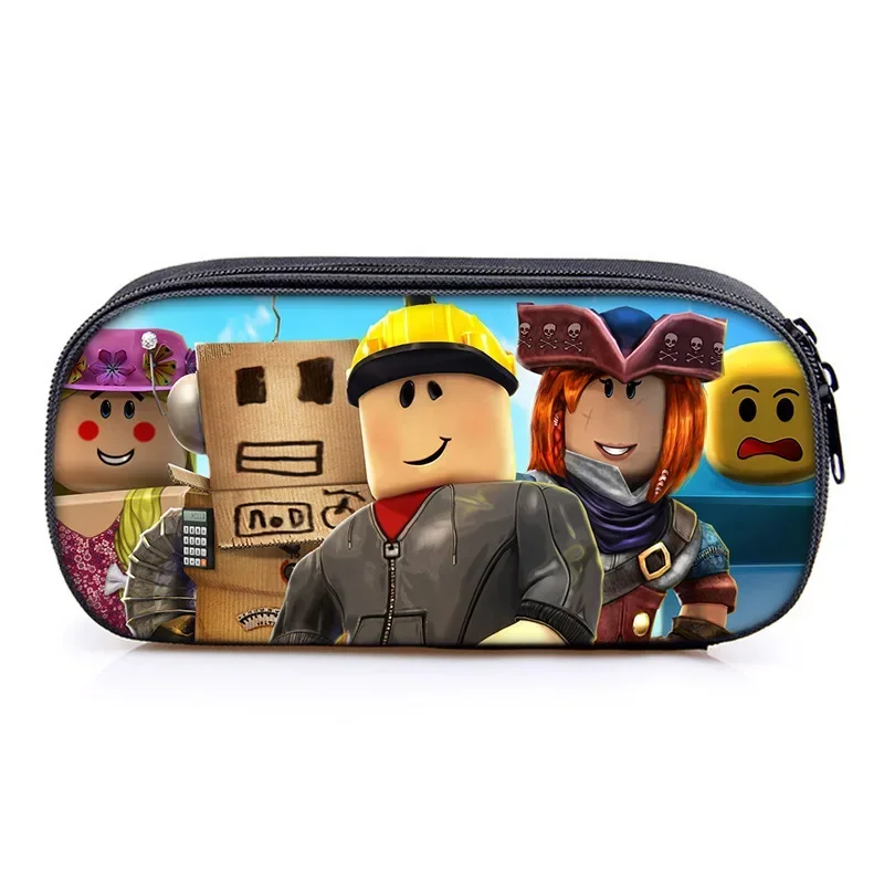 Robloxs Figure Primary School Pencil Bag Pencil Case Stationery Box Kawaii Cartoon School Bag Mochila Decorative Product