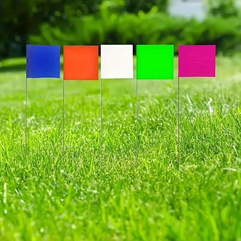 10/20Pcs Marking Flags Lawn Flag Markers Waterproof Non-Fading Widely Used PVC Landscape Flags Sprinkler Flags