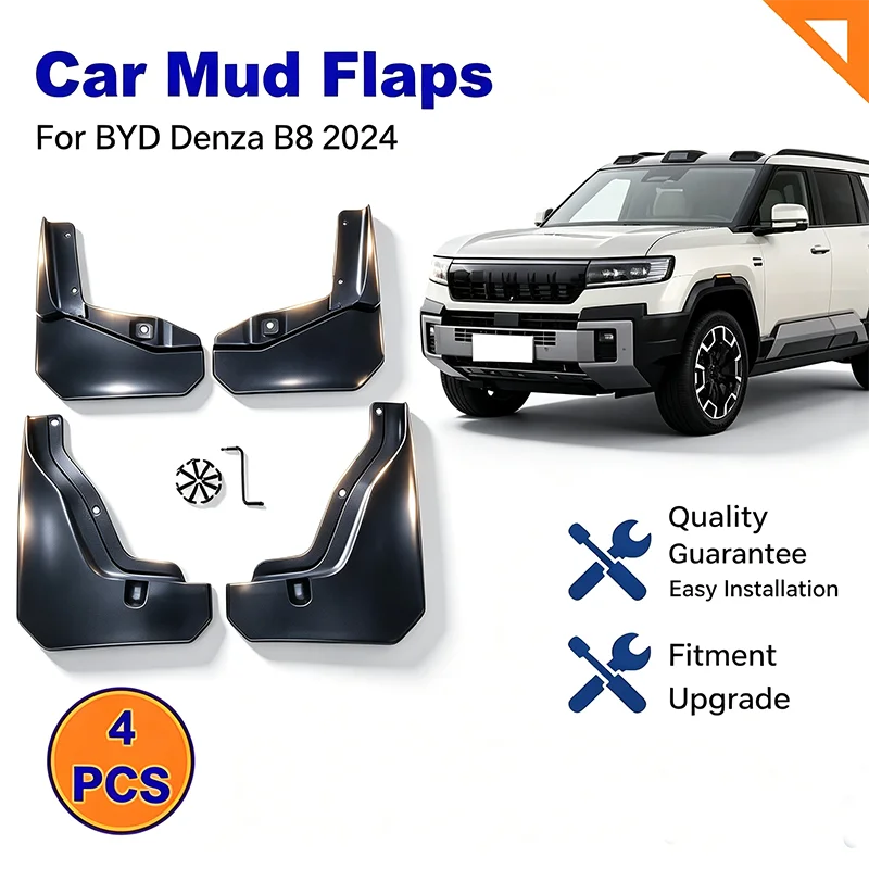 For BYD Denza B8 2024 Car Front Rear Mud Flaps Splash Guards 4PCS Wheel Fender Mudguards Durable Exterior Protection Accessories