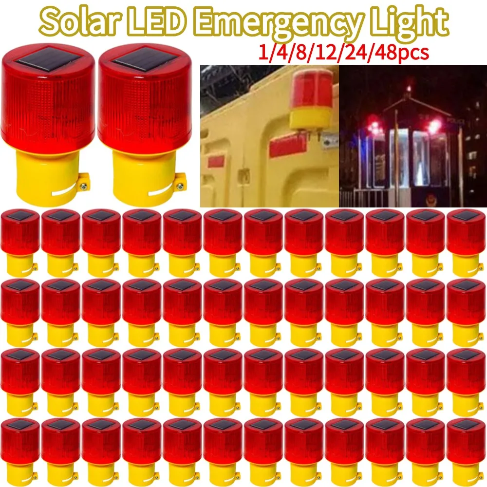 ستروب إشارة تحذير ضوء الشمس أضواء وامضة لبناء السياج إنذار الأمن وامض مصباح الشمسية LED ضوء الطوارئ