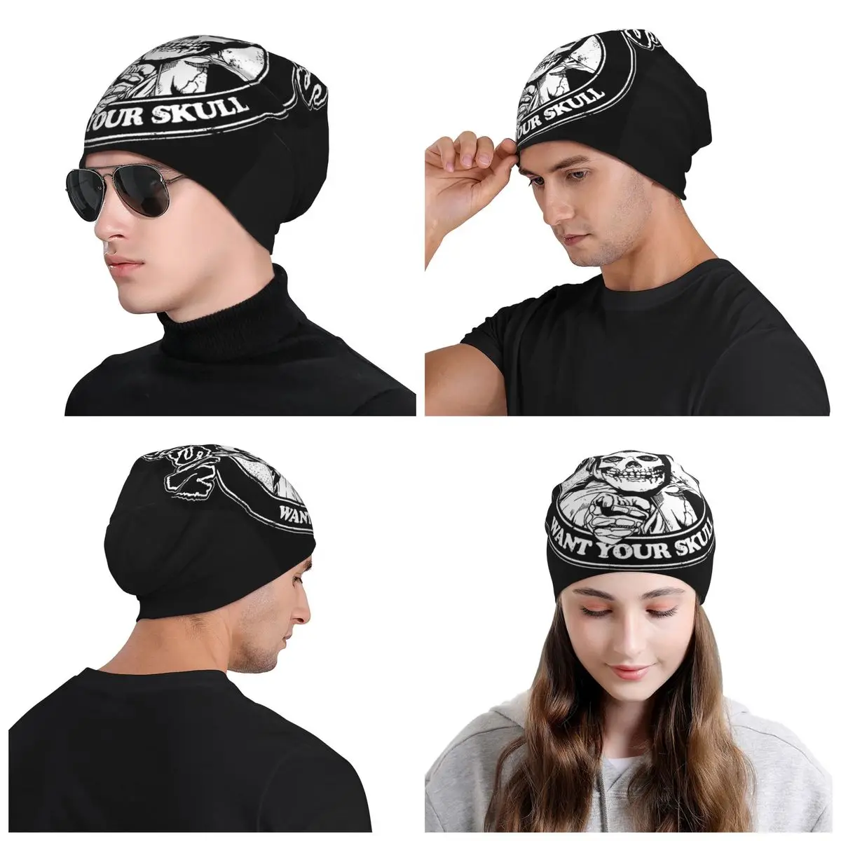 Customized Misfits Horror Punk Rock Band Bonnet Hats Cool Knitted Hat For Women Men Winter Warm Skullies Beanies Caps