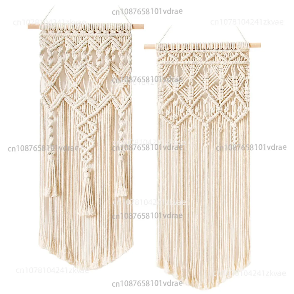 

Handwoven cotton rope tapestry Bohemian wall decoration, homestay decoration, Nordic style living room tassel tapestry