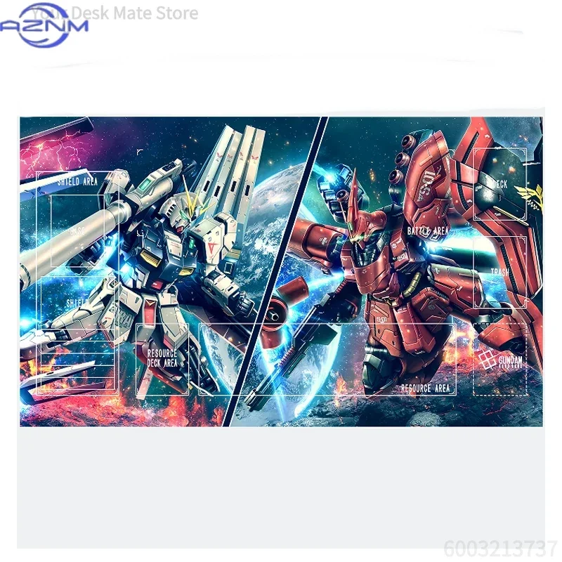 DIY Destiny Gundam GCG Card Game Mat, Single Player Rubber Playmat, Non-slip Base Waterproof Anime Toy Gift