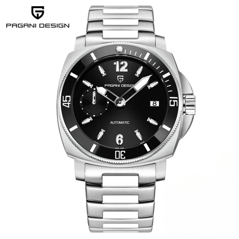 PAGANI DESIGN PD-1820 Men Automatic Mechanical Watch Date Display Full Stainless Steel Sapphire Crystal Luminous 10Bar Waterproo