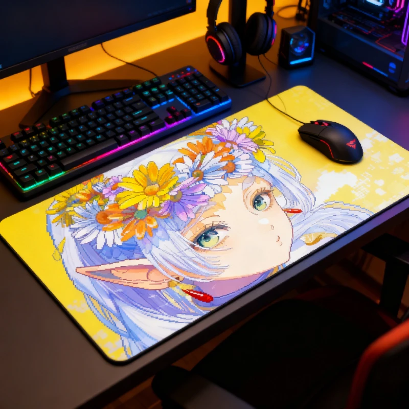 Amicis Tempered Glass Mouse Pads Customized Esports Gaming Mats 490x430mm Big Size Desk Pad for PC FPS Gaming Mouse Pad Gift