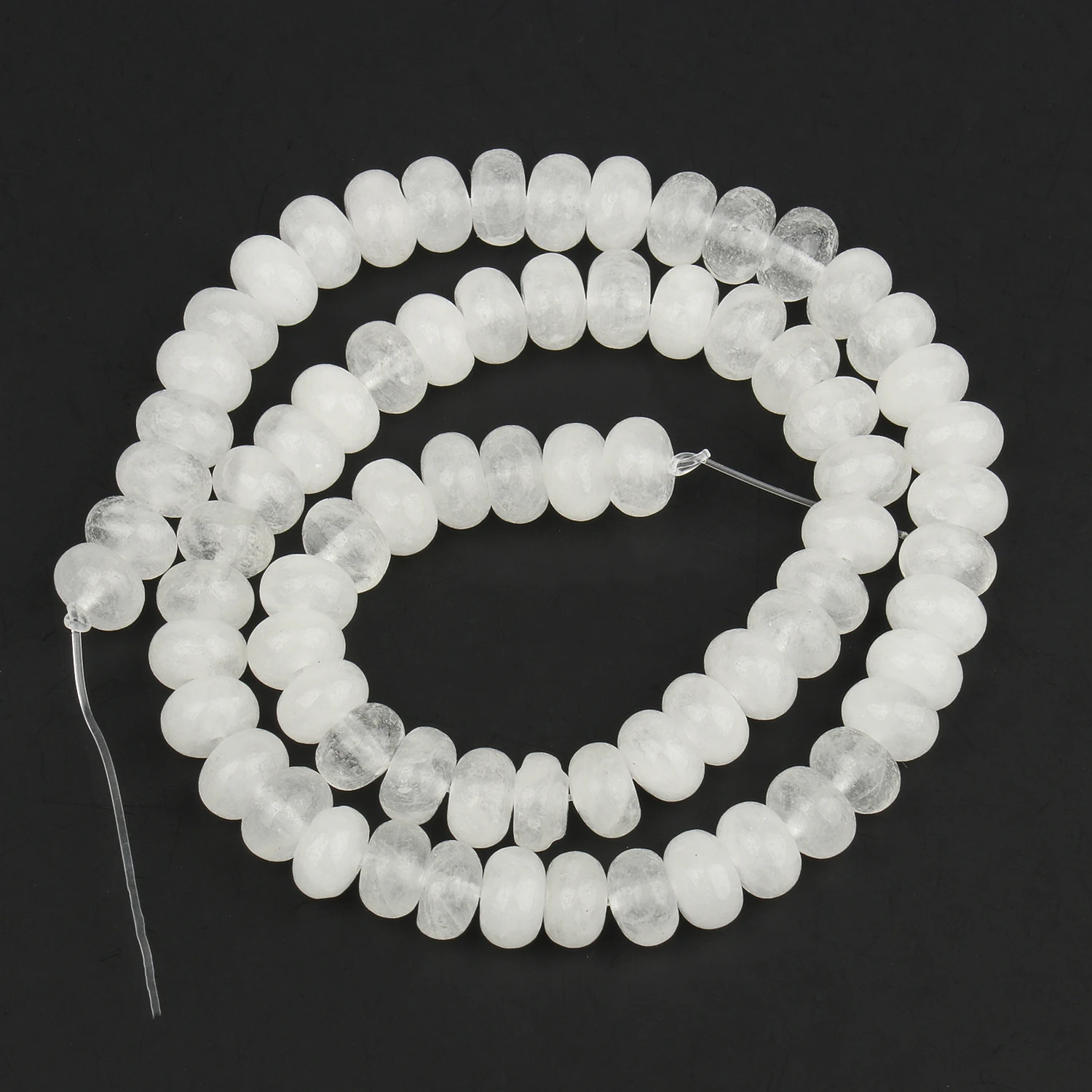 6/8mm Natural Gemstone White Moonstone Abacus Beads Loose Spacer Beads for Jewelry Making DIY Charm Bracelets Necklace Accessory