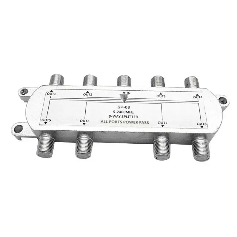 31BA 8-Way Coxial Cable Splitter Resistance Resistance Spreatite Alloy Godo