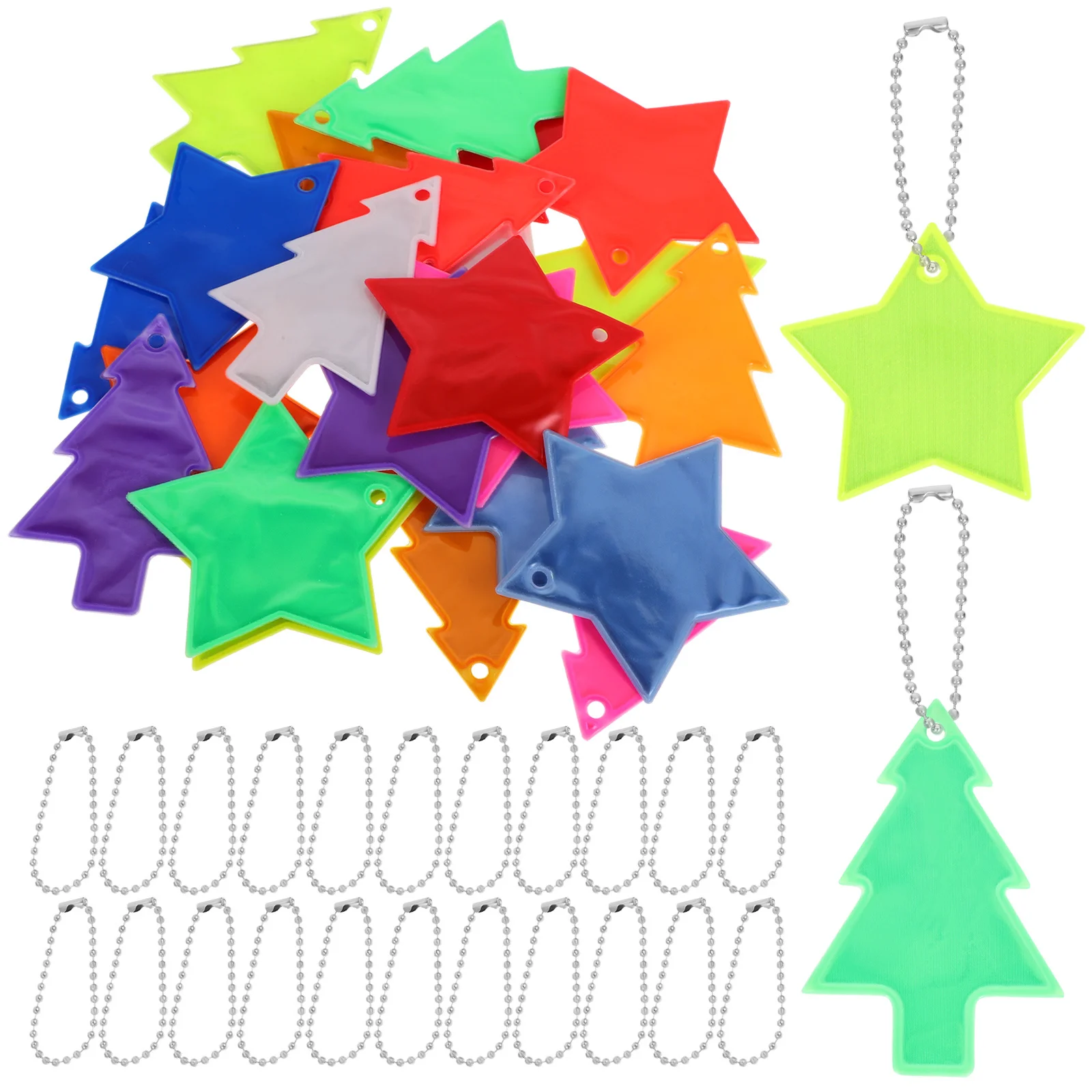 24 قطعة المعلقات العاكسة عاكسات السلامة لحقائب الظهر الملابس سلاسل المفاتيح الدراجات ليلة الجري التخييم المشي لمسافات طويلة