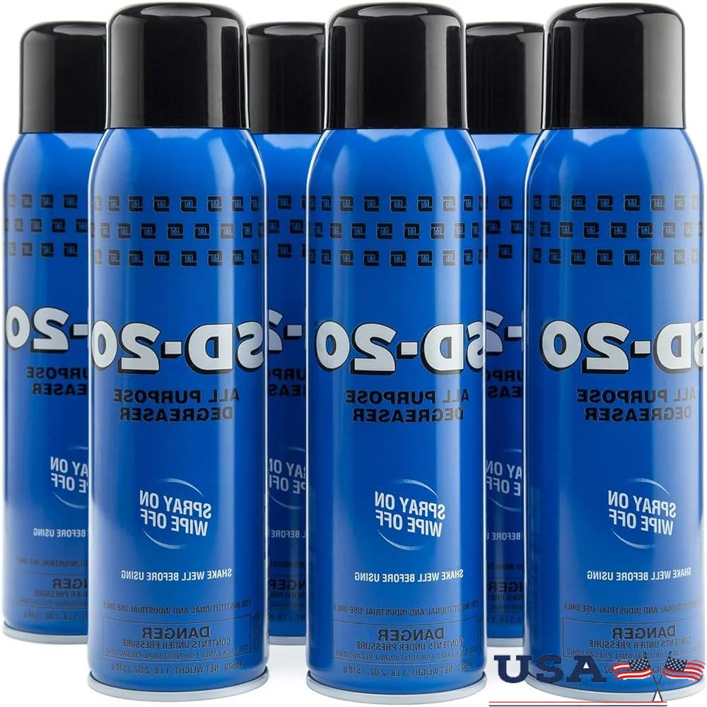 All Purpose Degreaser SD-20 Aerosol Cleaner Unscented Highly Concentrated Automotive Exterior Safe USDA Approved 6 Pack