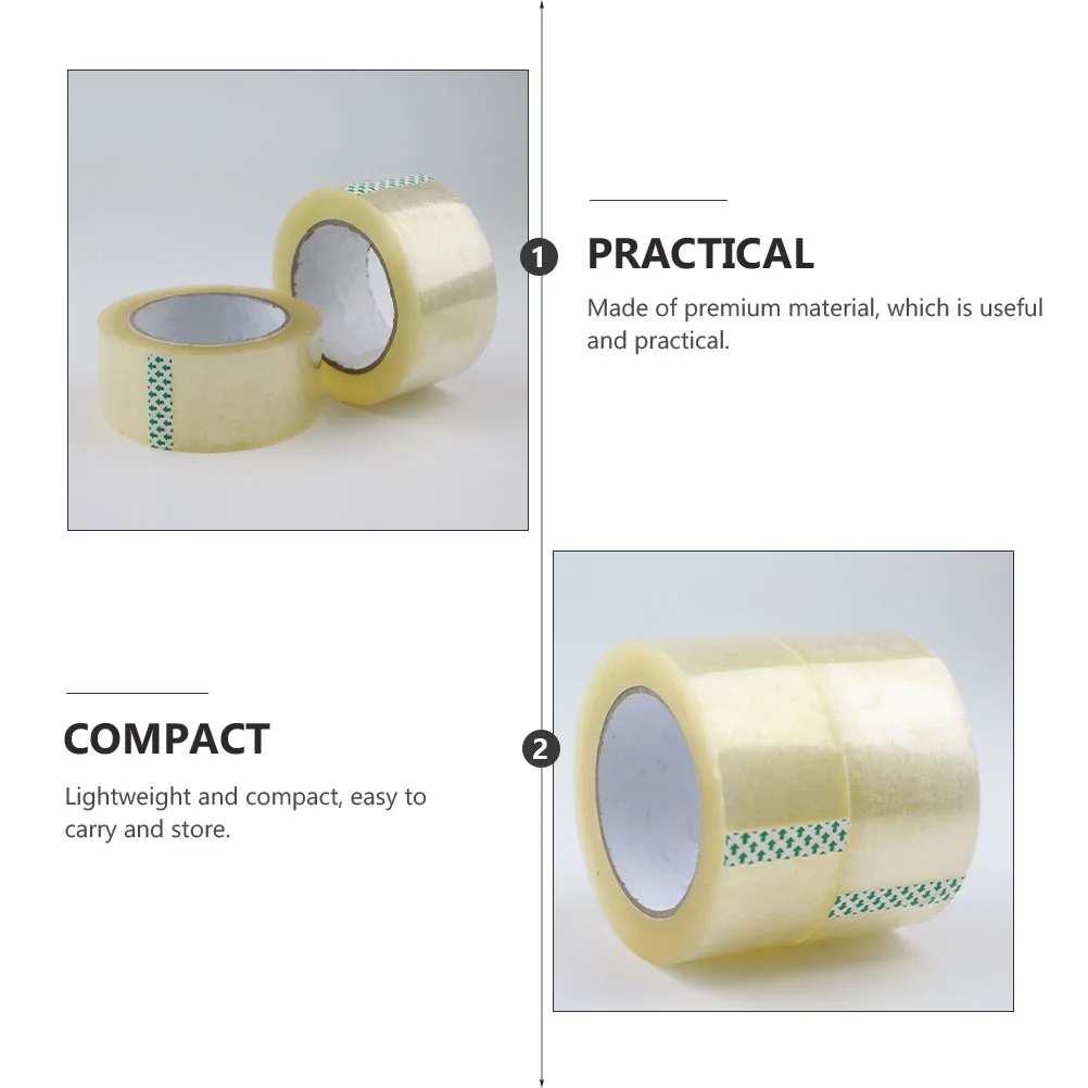 6 Rolls Clear Packing Tape Strong Adhesive Silent Sealing Transparent Single Side Carton Glass Home Office School Workshop Use