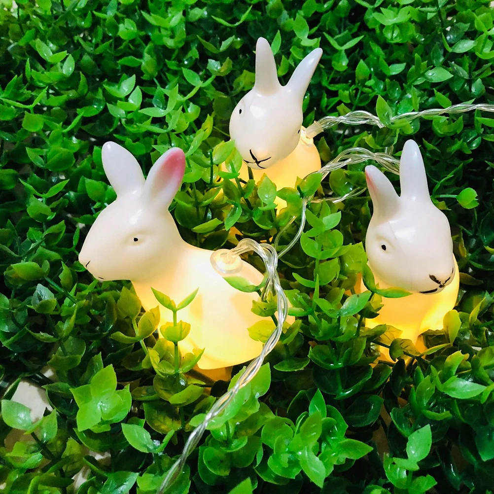 

Rabbit String Lights Festival Ornament Lamp Holiday Decorative Window Home Party Decoration Entryway