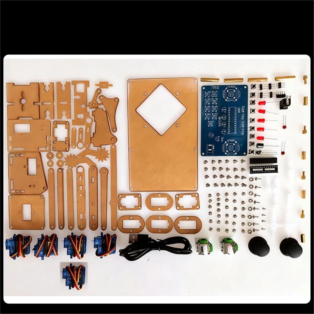 Four Degree of Freedom Assembly Robotic DIY Arm Microcontroller Soldering Kit, STEM Maker Learning Parts for