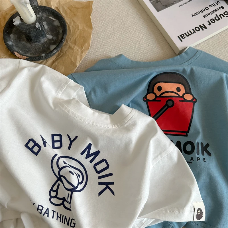 2024 Summer Hot Sale Children Cartoon Pure Cotton T-shirt Fashion Printing Boys T Shirt Girls Tops Tees Cartoon Kids Clothes