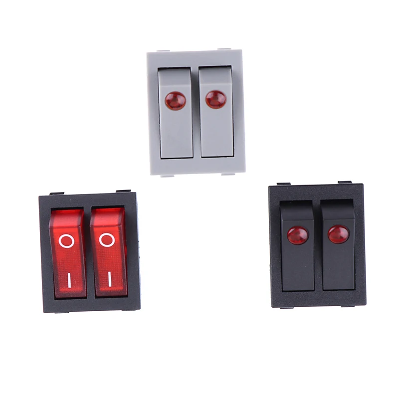 RK1-23 Double Button Switch Rocker Switch For Warmer Oil Heater With Light On-Off High Temperature Resistance 16A