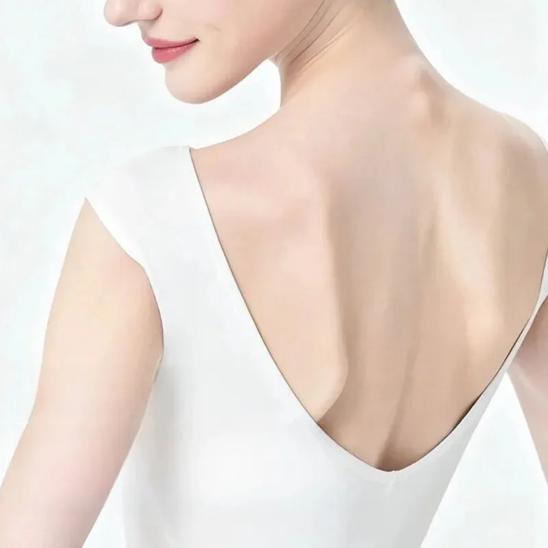 Vrouwen Ballet Maillots brede schouders boothals Dans Turnpakje Mesh Splice Gymnastiek Ballerina Kleding Ballet Bodysuit