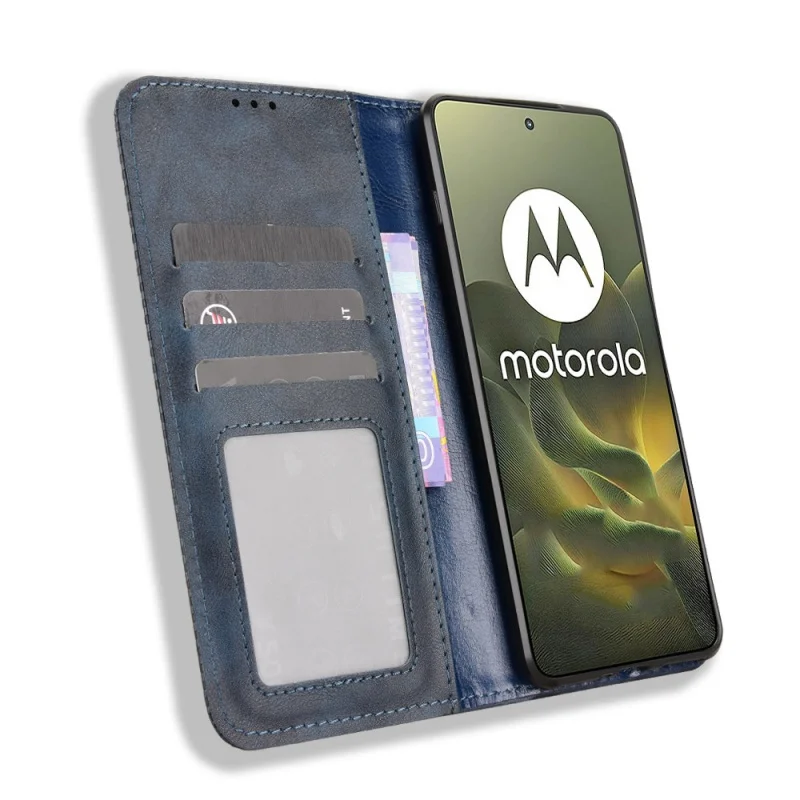حافظة لهاتف موتورولا موتو إيدج 70 5G محفظة فليب ستايل من جلد البولي يوريثان غطاء حقيبة الهاتف لهاتف موتورولا موتو X70 Air 5G مع إطار صور #5