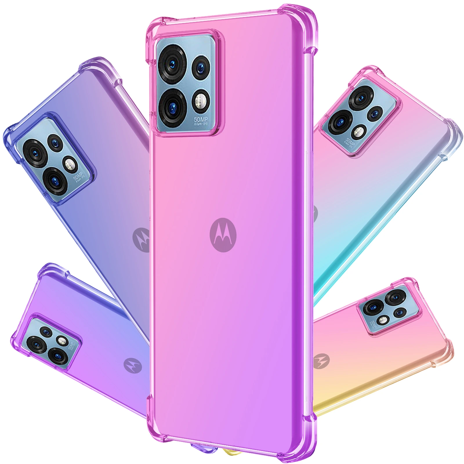 

For Motorola Moto X40 X30 S30 Pro Edge 40 Pro 30 Lite 30 Ultra Neo Fusion Phone Case,Hybrid Gradient TPU Bumper Flexible Cover