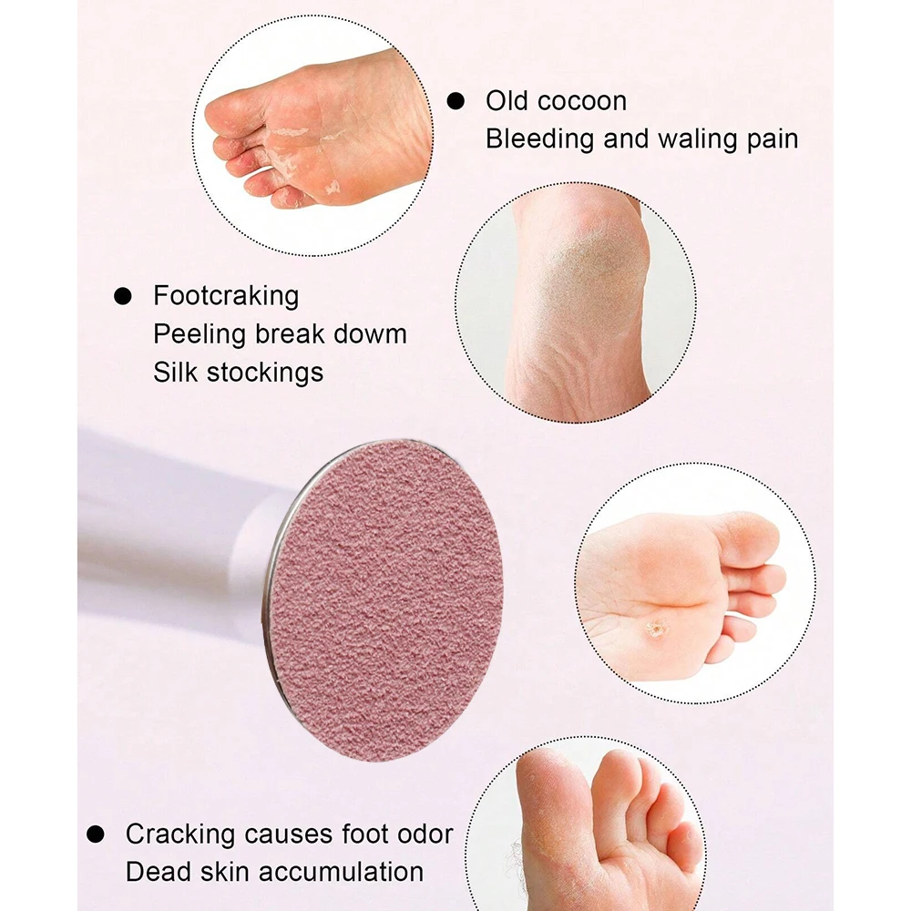 100개/박스 컬러풀 25mm 샌딩 페이퍼 메탈 샤프트 발 각질 제거기 교체용 샌드페이퍼 디스크 80 #   150 #   240 #