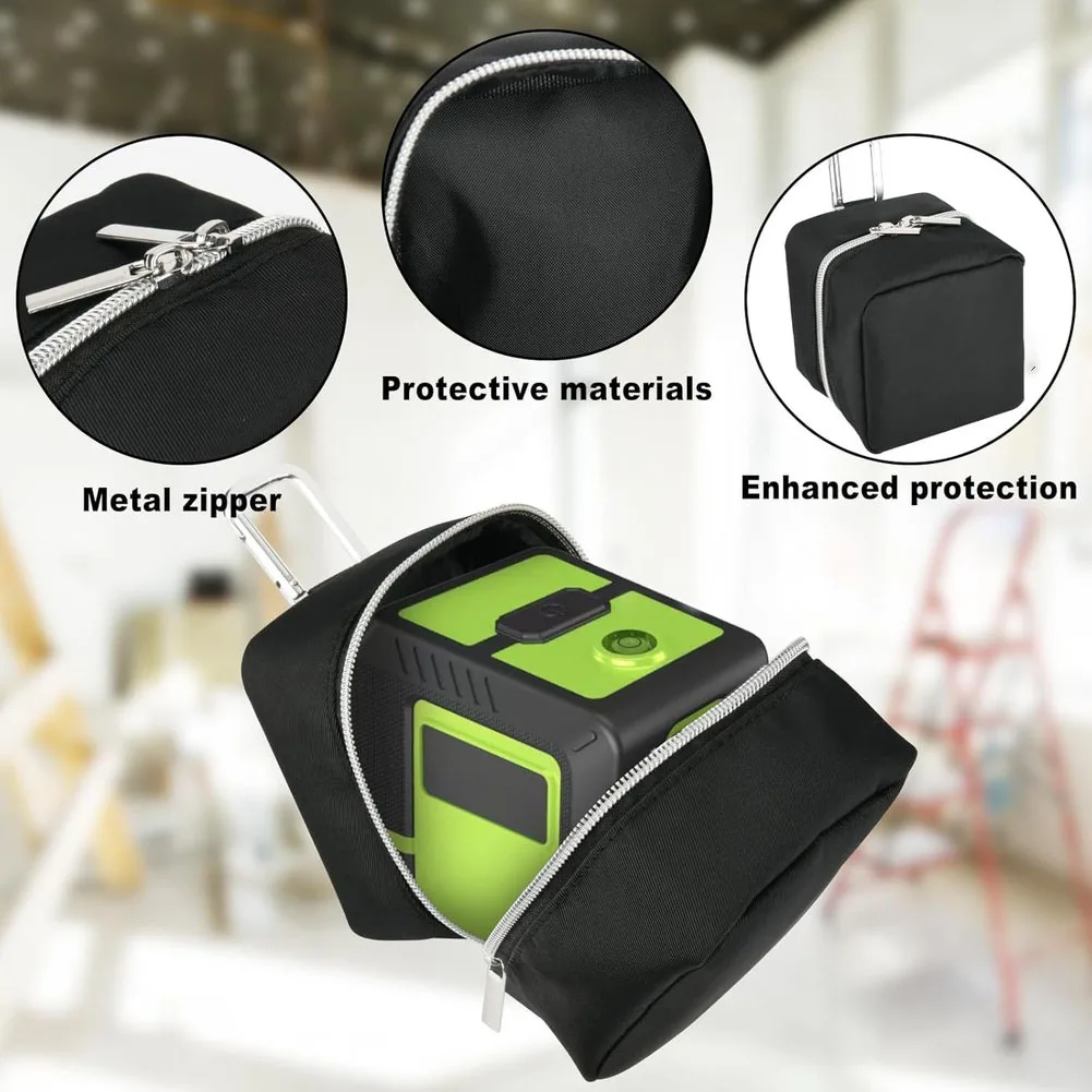 1Pc Black 600D Portable Storage Bag For Leveling Instrument Self-Alignment Tool Protective Pouch With Zipper And Belt Loop