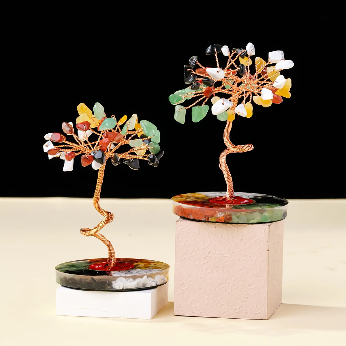 1PC Natural Stones 7 Chakra Healing Crystals Stones Tree Home Office Desk Living Room Feng Shui Decoration for Luck Home Decorat