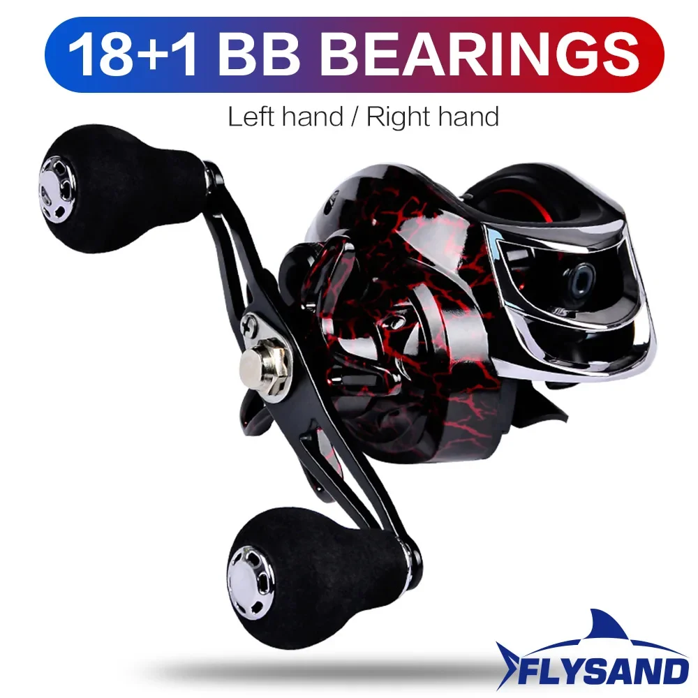 18+1BB Baitcasting Fishing Reel 15.4 LB Drag 7.2 1 Gear Ratio  Brake System Bearings High Speed Silent Spool Cycling bibs men