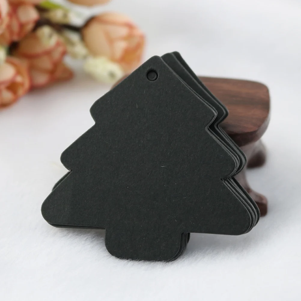 100 Pcs Christmas Tree Hang Tag Name Tags Gift Shaped Label Stickers Happy Holiday Labels