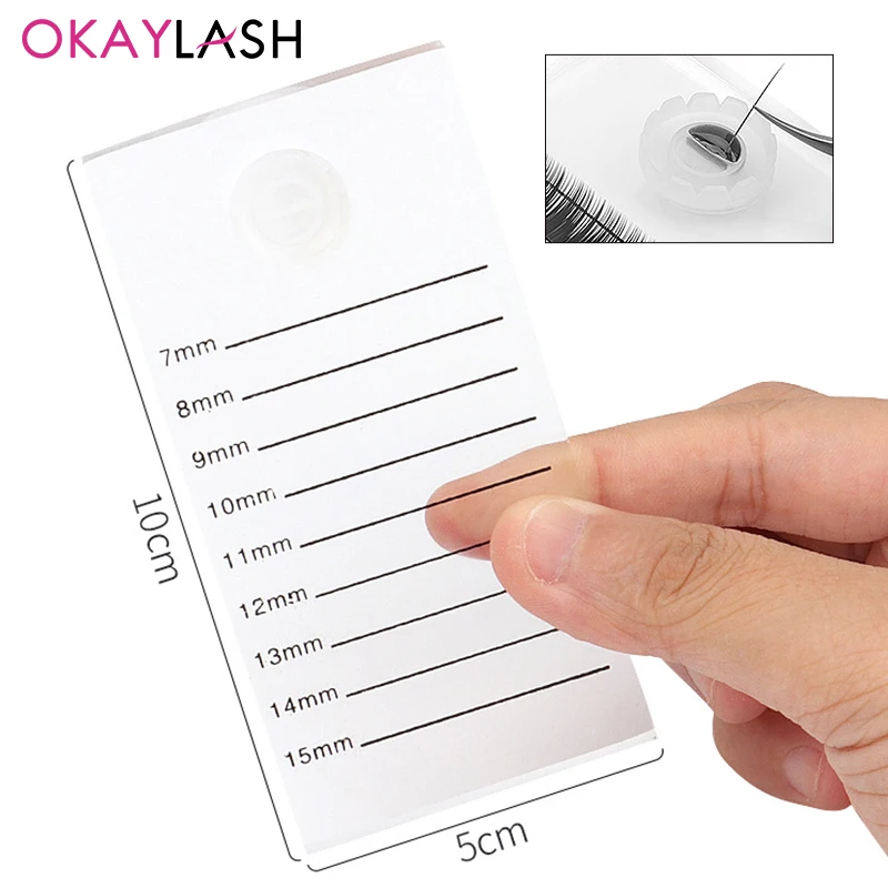 Clear Crystal Eyelash Extension Scale Board Mark Pad  2 In 1 Acrylic Graft Lash Pallet Plate With Glue Holder Cup Accessories