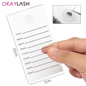 Transparente Kristall -Wimpern -Verlängerungsskala -Platte, 2 -bis -1 Marke Kissen, Acryltransplantationspalettenplatte mit Kleberhalter, Glaszubehör 8 Hauptverkaufsbilanz - №5