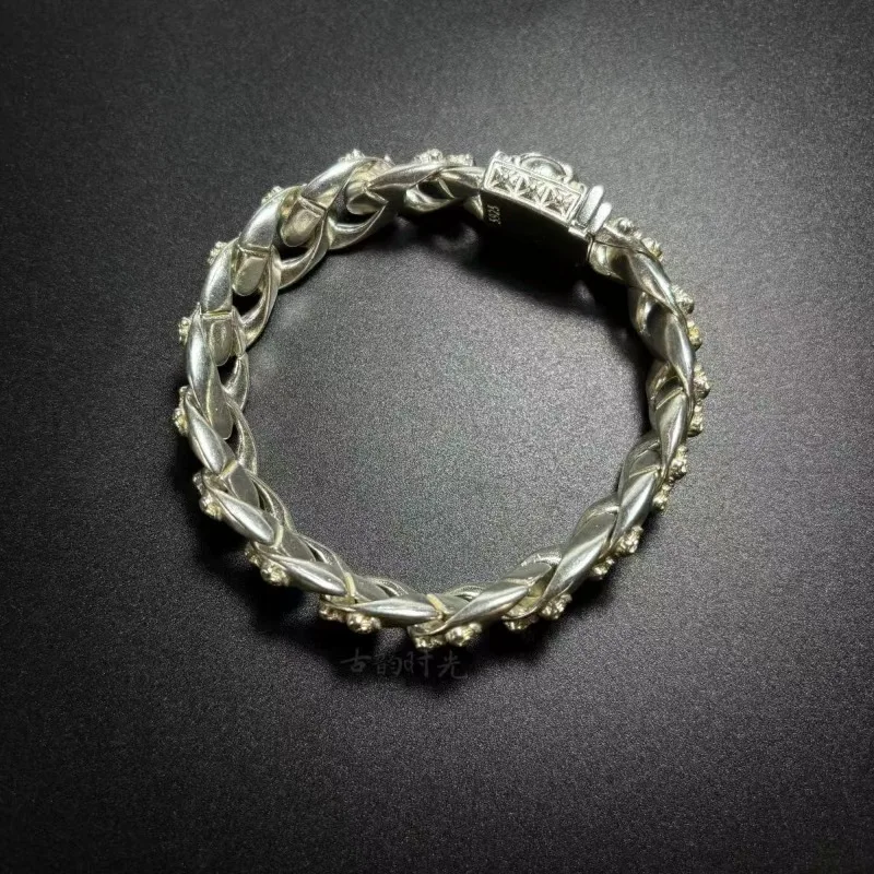 سوار الفضة التبتية سوار الموضة شخصية مجوهرات بسيطة صنعة بديعة زوجين الرجال النساء هدية